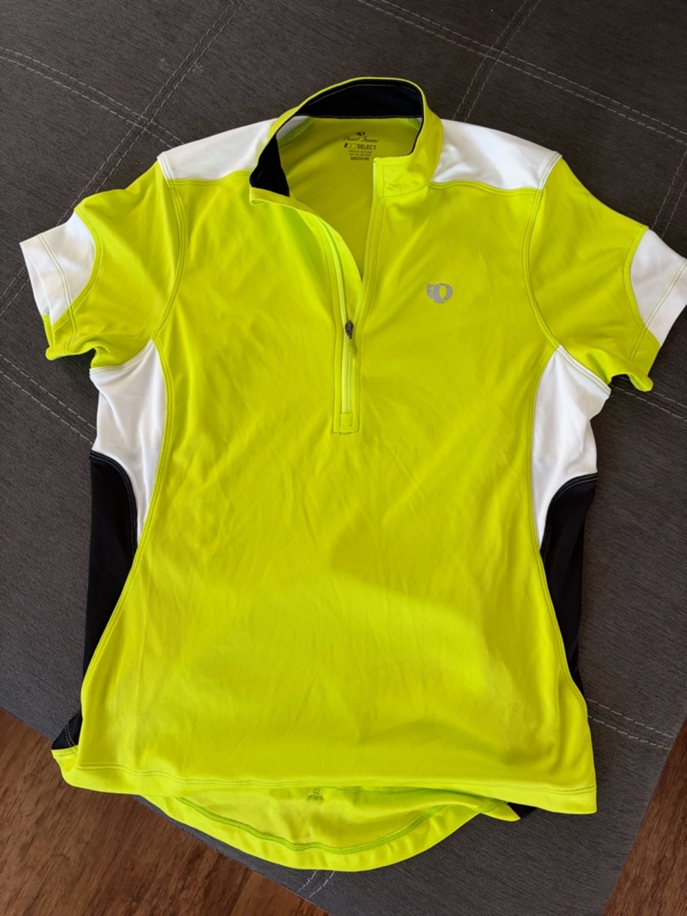 Pearl Izumi High-Visibility Yellow Cycling Jersey with White & Black Panels